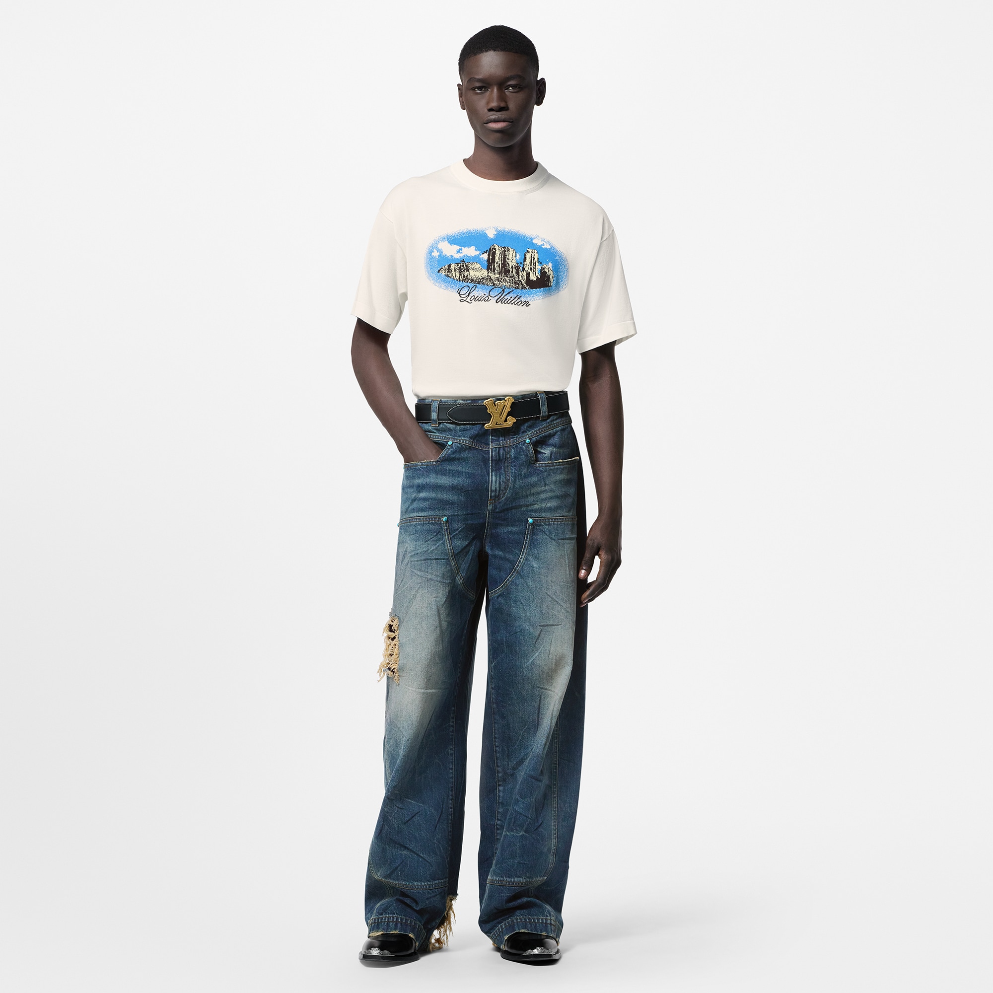 Graphic Short-Sleeved Cotton Crewneck - Ready-to-Wear 1AFXK5